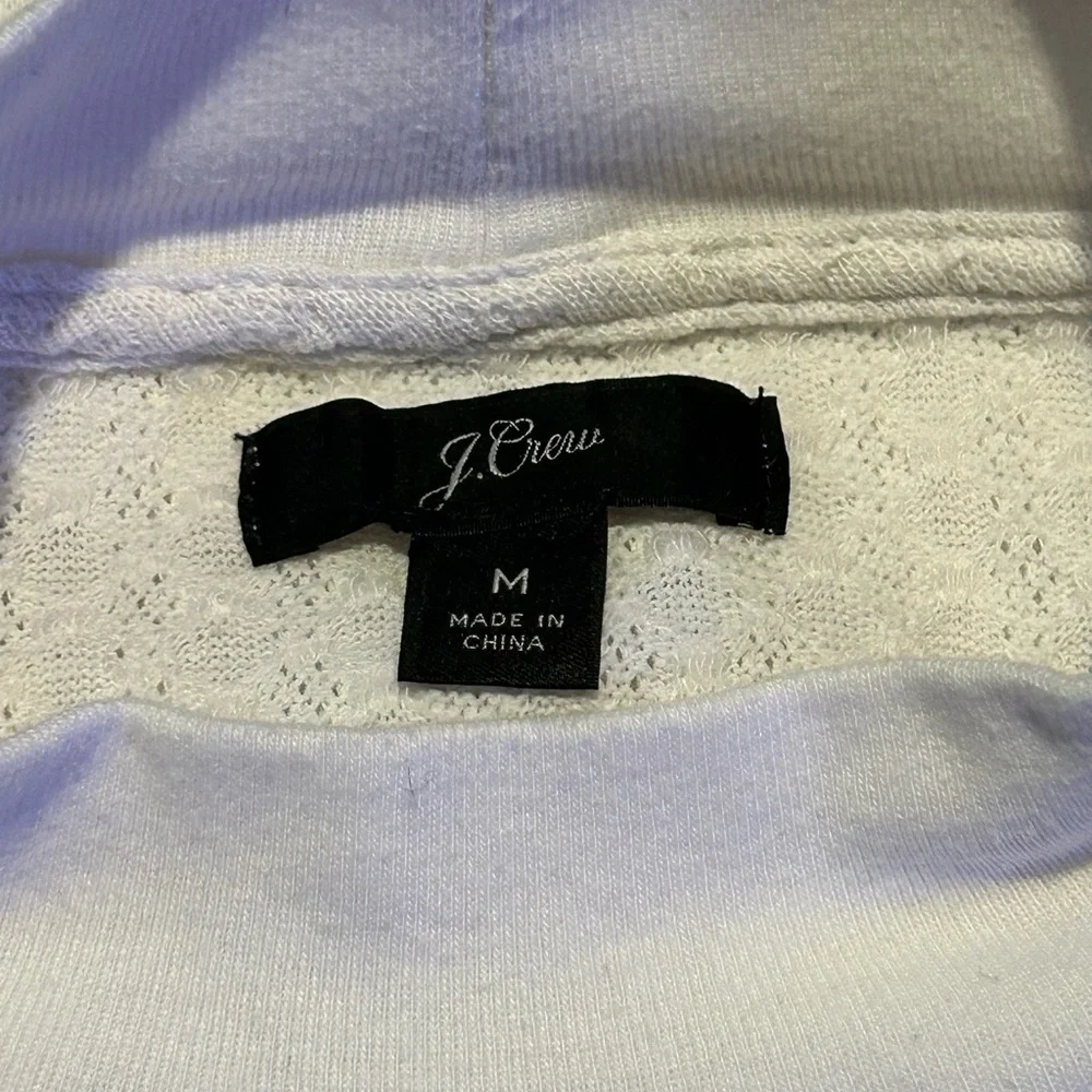 J.Crew White Waffle Knit Mock Neck‎ Sweater | Size M